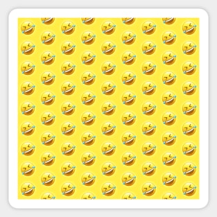 Rolling on the Floor Laughing Emoji Pattern | Pop Art Sticker